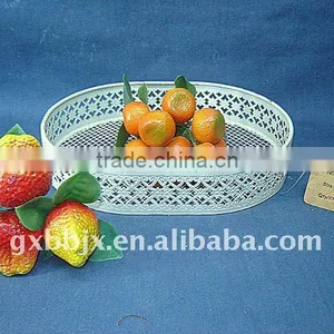 Creamywhite Egg Shaped Storage Fruit Basket Wire Craft Home Decor thumbnail-1