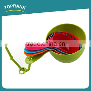 Toprank Custom 5 Pcs Mixing Color Plastic Measuring SpoonSet 1Cup 1/2Cup 1/3Cup 1/4Cup Food Measuring Spoons For Baking thumbnail-2