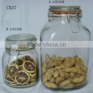 Clear Square Glass Cookie Jar With Clip Lid Food Stroage Airtight Jar thumbnail-1