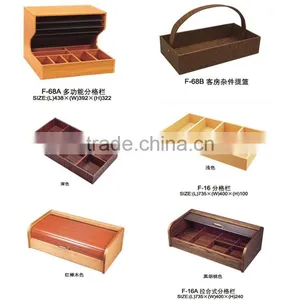 Wood Tray Stand Storage Tray for Housekeeping Linen Trolley Maid Service Cart & Cleaning Cart thumbnail-1