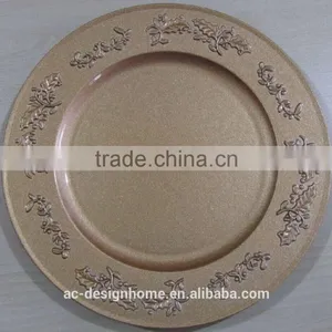 GOLD GLITTER PP PLASTIC CHARGER PLATE thumbnail-1