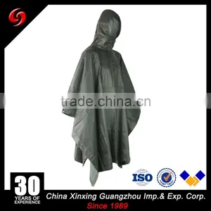High Waterproof Function 210T PVC Coating Green Color Miltary Poncho Outdoor Training thumbnail-2