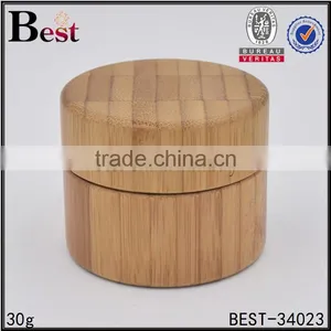 30g Bamboo Cosmetic Double Wall Plastic Jar PP Inner Jar With Bamboo Shell for Face Cream thumbnail-1