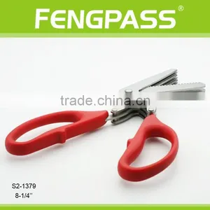 S2-1379 8.25 Inch Plastic Handle and Special Design Stainless Steel Shredding Herb Scissors thumbnail-5