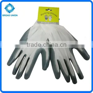 Nitrile Coated Nylon Gloves Safety Work Gloves thumbnail-1