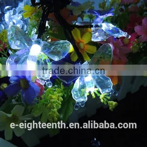 2016 New Popular Multicolor 4.8m 20 Led Butterfly Solar Fairy String Lights for Outdoor Garden Chrismas thumbnail-4