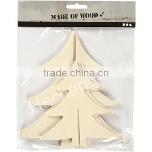 Christmas Tree Wooden 3D Decoration Plain Wood Trees Decorate Craft Set thumbnail-3
