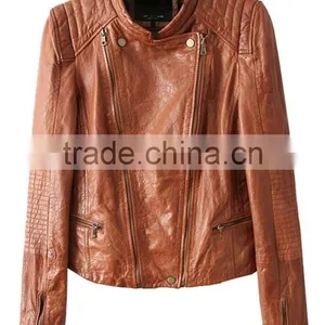 Womens Cuff Lapel Punk Zip Slim Fit Faux PU Leather Motorcycle Sexy Cool Short Jacket thumbnail-5