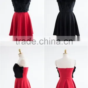 2017 Merry Christmas Sexy One Piece Girls Party Dresses Faux Fur Bust Christmas Costume HSD5490 thumbnail-4