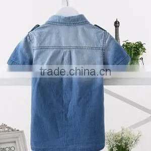 2015 Latest Shirt Designs for Boys Short Sleeve Denim Shirts for Boys Cowboy Shirt for Boys thumbnail-2
