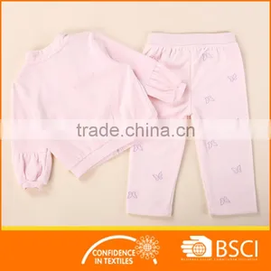 Fancy Butterfly Applique Nice Velour Child Clothing Sets thumbnail-2
