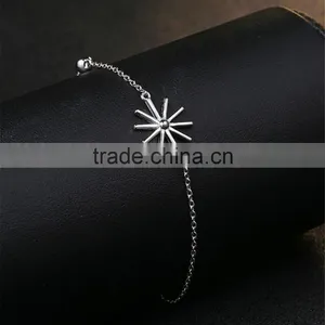 New Design 925 Sterling Silver Sunflower Charms Bracelet for Women thumbnail-2