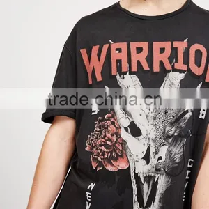 2017 Short Sleeve Custom Screen Printing Tshirts OEM Black Game Team's Apparel Round Neck Cotton T-shirts thumbnail-3