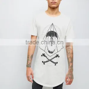 Hot Selling Fancy Printed White T-shirt Mens Designer Tees Summer Casual Longline t Shirt thumbnail-3