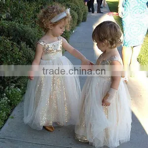 Flower Girls Sequins Tutu Dress Kids Long Birthday Party Dress thumbnail-1