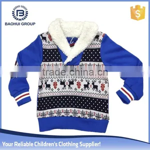 Children Hoodies Boy Top Winter Wool Baby Knit Sweater Design Custom Coat thumbnail-1