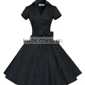 Walson Women's 1950s V-neck Vintage Rockabilly Full Circle Dress thumbnail-6