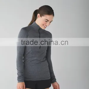 Wholesale Brushed Cotton Fabric Sweatshirts Blank Half Zip Women Sweatshirt thumbnail-4
