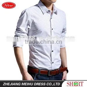 2016 Yarn Dyed W Printed Men Slim Fit Casual Shirt thumbnail-1