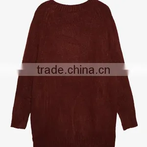 Winter Chunky Heavy Gauge Open Front 100% Wool Cardigan Sweater for Women thumbnail-3
