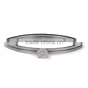 Iron Based Alloy Kiss Clasp Purse Frame Marquise Clear Rhinestone Gunmetal Rectangle 23.8cm(9 3/8") x 16cm(6 2/8"), 1 Piece thumbnail-1