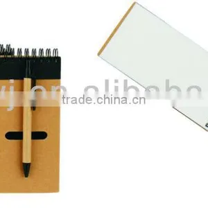 Hard Kraft Paper Cover Spiral Winding Pocket Notebook 70grams 60sheets 16.5*8cm With Paper Pen thumbnail-1