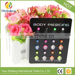 Fluorescence Surgical Trendy Stainless Steel Heart Shape Belly Buttoning Sexy Body Piercing Jewelry thumbnail-5