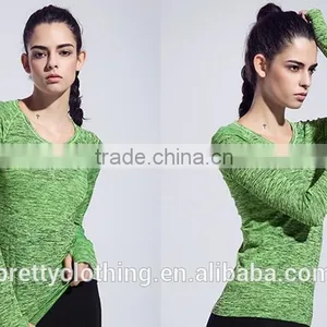 Women's Space Dye Long Sleeve Quick Dry Crew Neck Running Shirt for Workout Hiking Yoga Gym Sport thumbnail-5