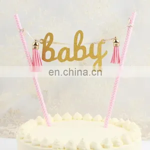 Lovely Blue and Pink BABY Paper Cake Bunting Birthday Cake Decor Wholesale thumbnail-1