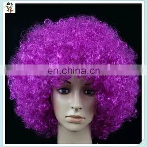 Sports Fan Crazy Party Cheap Purple Big Curly Afro Wigs HPC-0034 thumbnail-5