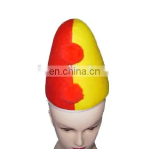 MCH-1897 Party Carnival Masquerade Novelty Velvet Yellow Red Child Cone Hat thumbnail-1