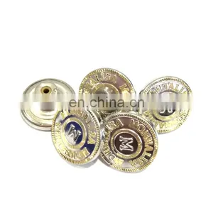 17mm Alloy Metal Button, Embossed Custom Logo Button thumbnail-1