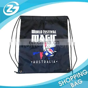 Small Size Cheap New Year Promotion Black Polyester Draw String Backpacks for Kids thumbnail-1
