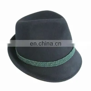 Fashion Wool Felt Fedora Hat, Red Wool Felt Hat, Wool Hat Gray Hat With Light Blue Ribbon for Man thumbnail-1