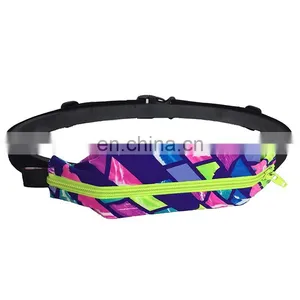 Wholesale New Custom Prints Running Waist Bag Lightweight Waterproof Lycra Mini One Pocket Sports Belt thumbnail-1
