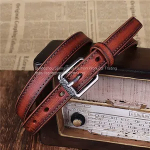 High Quality Wholesale Genuine Cow Leather Pin Buckle Fashion Casual Vintage Dress Decorative Leather Belt thumbnail-3