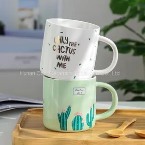 Chinese Factory Ins Style Fashionable Green Cactus Handmade Ceramic Mug thumbnail-2