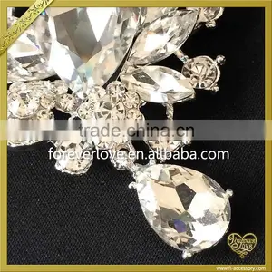 Wholesale Flower Hair Brooches Pins Crystal Rhinestone Lady Men Wedding Brooch FB-027 thumbnail-5