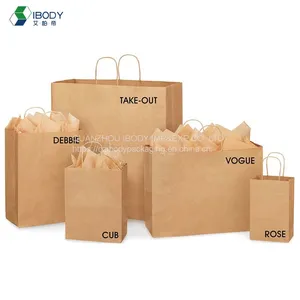 China Recycle Kraft Paper Shopping Bags for Clothes Packaging thumbnail-1