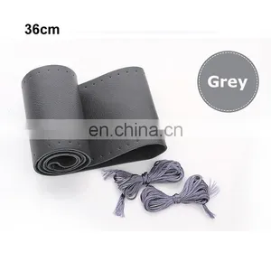 Car Diamond Steering Wheel Cover Steering Wheel Carbon Fiber Cover Steering Wheel Cover Needle Diy Genuine Leather Cowhide Braid thumbnail-3