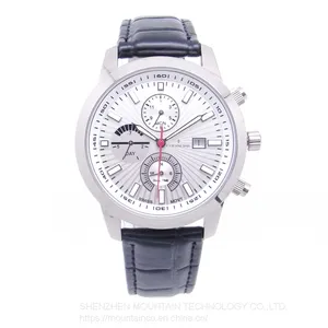 Titanium Case Fashion Man Chronograph Watches Genuine Leather Multi-Function Quartz Watch thumbnail-2