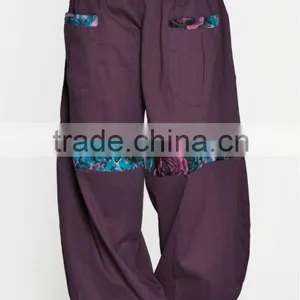 Indian Men Women Unisex Multi Color Cotton Alladin Harem Pants With Stylish Two Pockets thumbnail-5