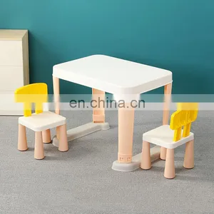 Plastic Baby Learning Drawing Toy Table Kindergarten Table and Chair Set Height Adjustable Small Children Study Tables thumbnail-4