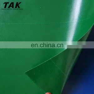 610gsm Green Waterproof Vinyl Polyester Tear Resistant Protective Pvc Coat Tarpaulin Fabric Roll thumbnail-3