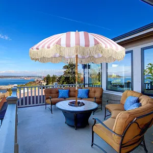 Tassel Beach Umbrella Ins Wind Swimming Pool Courtyard Umbrella 1.8m 37-inch Sunscreen Sun Umbrella Customized Advertising Umbrella Wholesale thumbnail-2