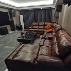 High-end Home Theater Sofa Leather Audio-visual Room KTV Electric Multi-functional U-shaped Corner Sofa Combination thumbnail-3