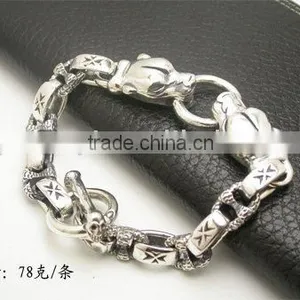 Sterling Silver Bracelet With Punk Style ORDER-11251B(Custom Design) thumbnail-1