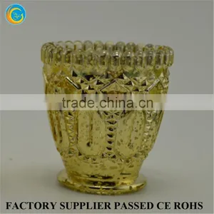 Embossed Design Colored Glass Candle Holder Popular thumbnail-3
