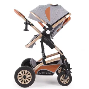 Luxury 3-in-1 Multifunction Baby Stroller With Removable Carry Cot Pram Wholesale Option - Buy Two-way High Landscape Stroller Oxford Material Newborn thumbnail-4