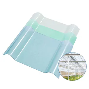 FRP Corrugated Transparent Conservatory Daylighting Roof Tiles Thin Greenhouse Tiles With Bending & Welding Services thumbnail-1